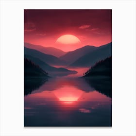 Sunset Over Lake 1 Canvas Print