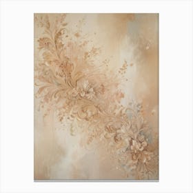 Beige Floral Painting Canvas Print