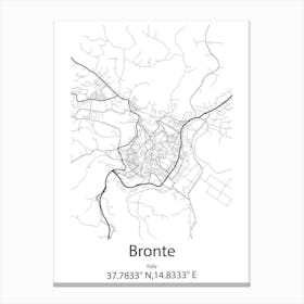 Bronte,Italy Minimalist Map Canvas Print