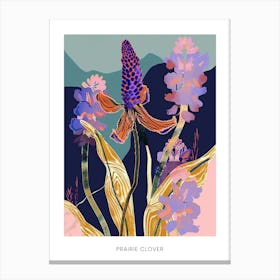 Colourful Flower Illustration Poster Prairie Clover 4 Canvas Print