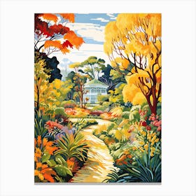 Huntington Library, Art Collections, And Botanical Gardens, Usa In Autumn Fall Illustration 1 Canvas Print