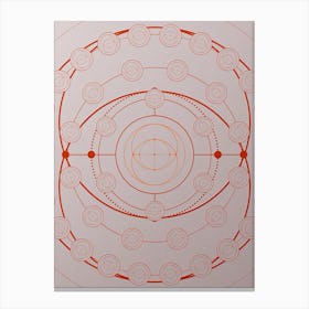 Geometric Abstract Glyph Circle Array in Tomato Red n.0220 Canvas Print