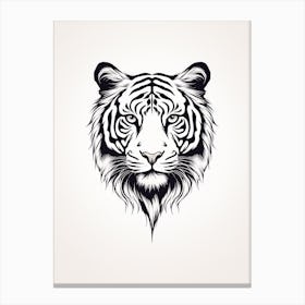 Tiger In The Shape Of A Heart Canvas Print