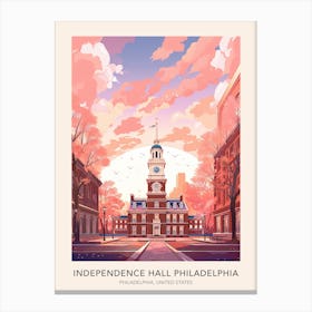 Independence Hall Philadelphia United States Travel Poster Canvas Print