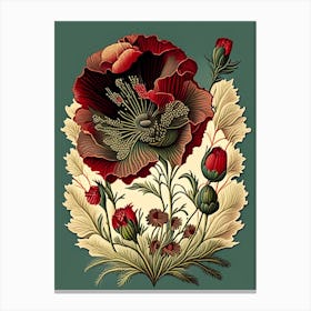 Poppy 1 Floral Botanical Vintage Poster Flower Canvas Print
