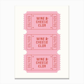 Wine & Cheese Club Print Canvas Print