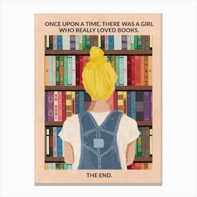 Book Girl (Blonde) Canvas Print