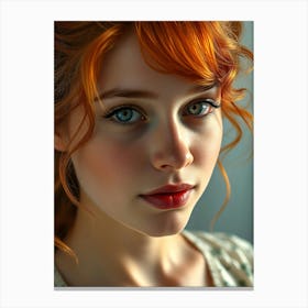 Portrait Of A Girl With Red Hair 1 Canvas Print