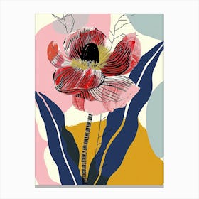 Colourful Flower Illustration Ranunculus 1 Canvas Print