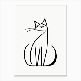 Cat One Line Art 1 Canvas Print