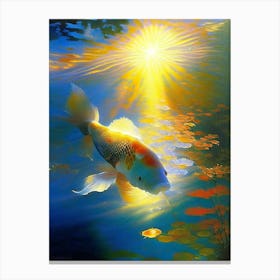 Hikari Utsurimono 1, Koi Fish Monet Style Classic Painting Canvas Print