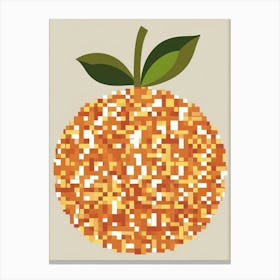 Orange Pixel Art One Canvas Print