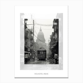Poster Of Kolkata, India, Black And White Old Photo 1 Canvas Print