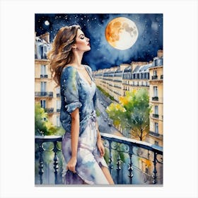 Paris Moon Canvas Print