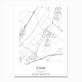 Lisse,Netherlands Minimalist Map Canvas Print