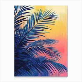 Palm Leaves At Sunset Canvas Print