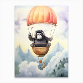 Baby Gorilla 4 In A Hot Air Balloon Canvas Print