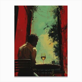 Man With A Glass Of Wine Canvas Print