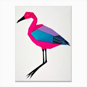 Greater Flamingo Origami Bird Canvas Print