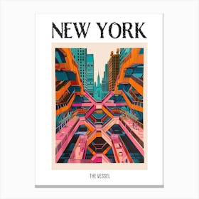 The Vessel New York Colourful Silkscreen Illustration 1 Poster Canvas Print