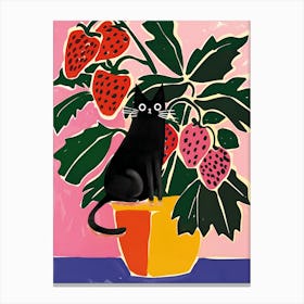 Strawberry Cat Canvas Print