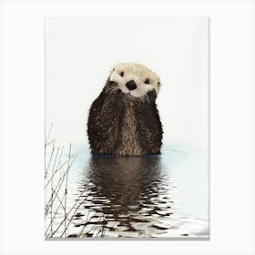 Otter In The Water Canvas Print