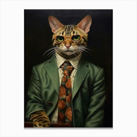 Gangster Cat Bengal Cat Canvas Print
