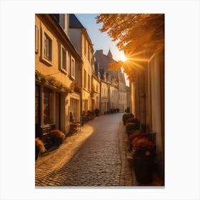 Cobblestone Street In France Canvas Print