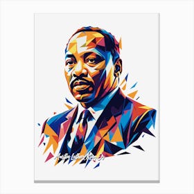 Martin Luther King Jr 02 Portrait WPAP Pop Art Canvas Print