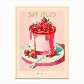 Pastel Pink Jelly Vintage Cookbook Inspired 3 Poster Canvas Print