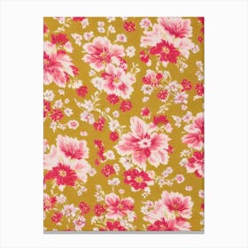 Canterbury Bell Floral Print Retro Pattern2 Flower Canvas Print