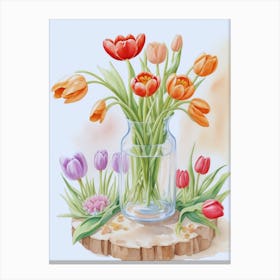 Tulips In A Vase 1 Canvas Print