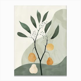 Pear Tree Minimal Japandi Illustration 1 Canvas Print