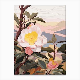 Camellia 4 Flower Painting Canvas Print