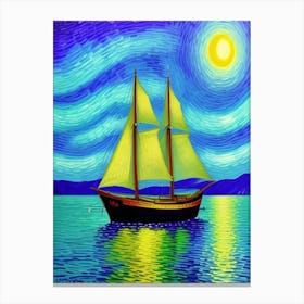 Starry Night Sailboat Canvas Print