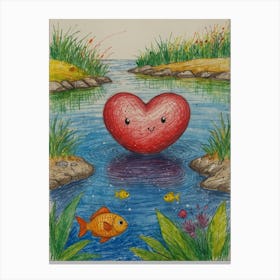 Heart In The Water 2 Canvas Print