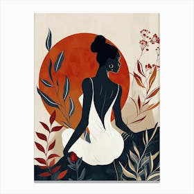 Woman Sitting In The Sun, Boho Canvas Print