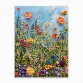 Wild Flowers Knitted In Crochet 10 Canvas Print
