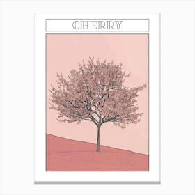 Cherry Tree Minimalistic Drawing 3 Poster Canvas Print
