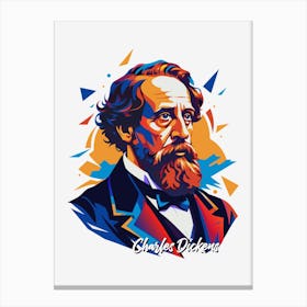 Charles Dickens Portrait WPAP Pop Art Canvas Print