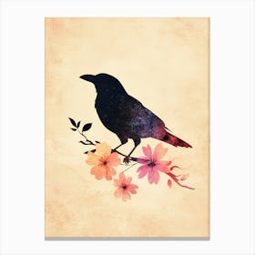 Crow On A Branch Canvas Print