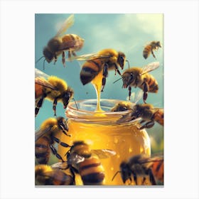 Halictidae Bee Realism Illustration 10 Canvas Print