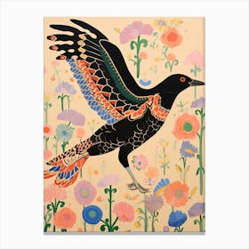 Maximalist Bird Painting Raven 1 Canvas Print