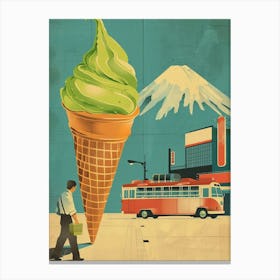 Matcha Ice Cream Japan Travel Canvas Print