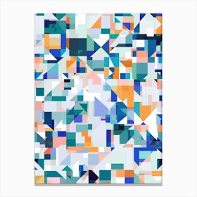 Abstract Geometric Pattern - Blue Canvas Print