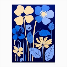 Blue Flower Illustration Buttercup 2 Canvas Print
