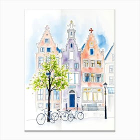 Watercolor Of A City 1 Canvas Print