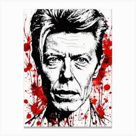 David Bowie Portrait Ink Painting (6) Canvas Print
