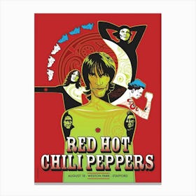 Red Hot Chili Peppers 2001 Weston Park Craig Phillips Poster Canvas Print