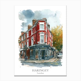 Haringey London Borough   Street Watercolour 4 Poster Canvas Print